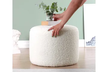 Whitman Sittepuff 54 cm - Hvit - Møbler - Stoler - Krakk - Puff