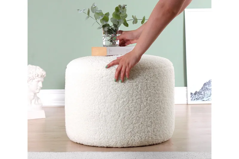 Whitman Sittepuff 54 cm - Hvit - Møbler - Stoler - Krakk - Puff