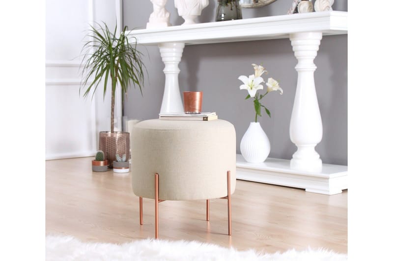 Yellowknife Sittepuff 40 cm - Beige - Møbler - Stoler - Krakk - Puff