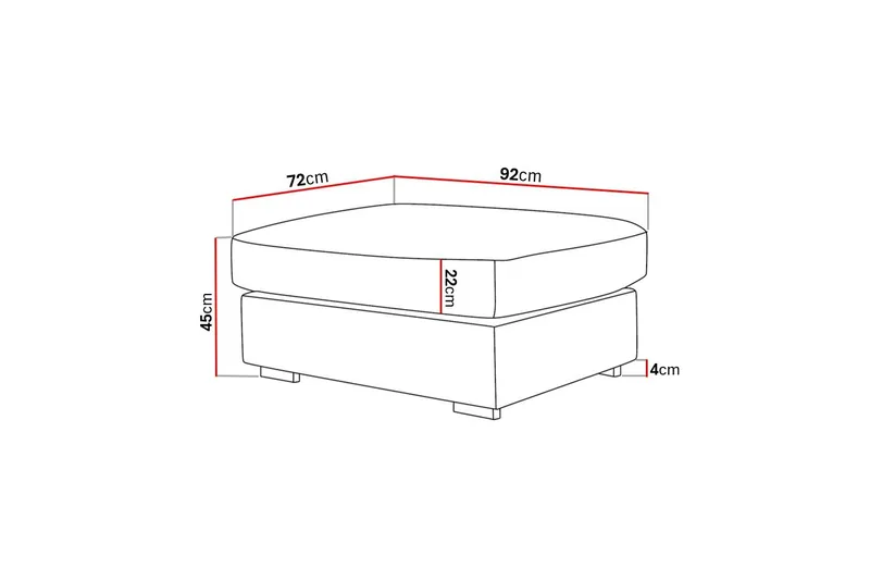 Rossita lyx Fotskammel - Svart Chenille - Møbler - Stoler - Krakk - Fotskammel