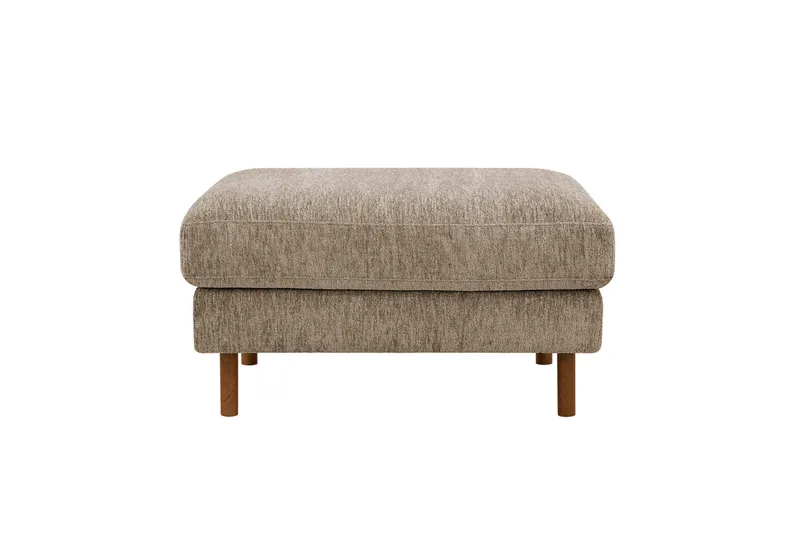 Scandi fotskammel i chenille, Mørk beige