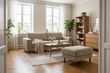 Scandi fotskammel i chenille - Mørk beige - Møbler - Stoler - Krakk - Fotskammel