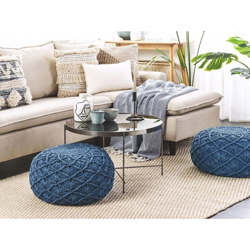 Sekk Berkane - Blå/50x50x30 - Møbler - Stoler - Krakk - Puff