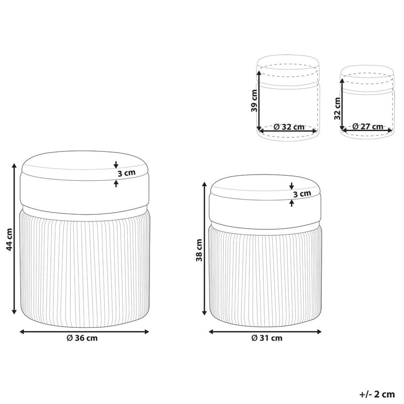 Sekk Camdenton 2-pakning - Hvit - Møbler - Stoler - Krakk - Puff