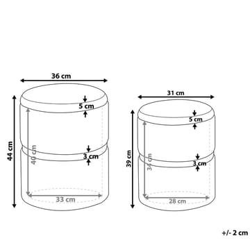 Sekk Wichita 2-pakning - Brun, Gull - Møbler - Stoler - Krakk - Puff
