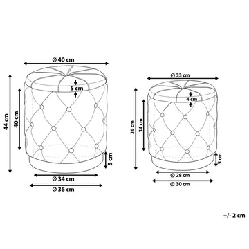 Sekk Pueblo 2-pakning - Taupe, Grå, Gull - Møbler - Stoler - Krakk - Puff