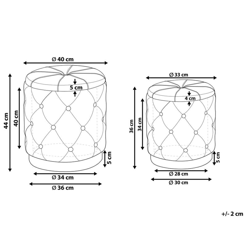 Sekk Pueblo 2-pakning - Taupe, Grå, Gull - Møbler - Stoler - Krakk - Puff