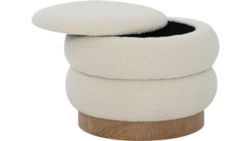 Selvaro puff med oppbevaring 50 cm rund - Beige - Møbler - Stoler - Krakk - Puff