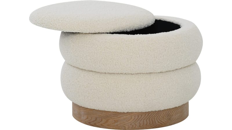Selvaro puff med oppbevaring 50 cm rund - Beige - Møbler - Stoler - Krakk - Puff