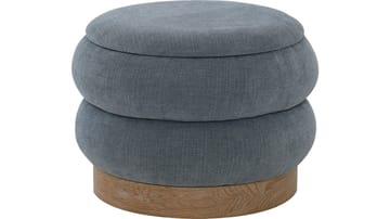 Selvaro puff med oppbevaring 50 cm rund - Blå - Møbler - Stoler - Krakk - Puff