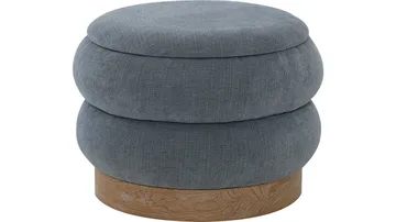 Selvaro puff med oppbevaring 50 cm rund - Blå - Møbler - Stoler - Krakk - Puff