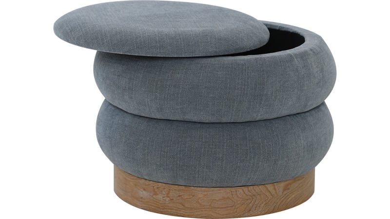 Selvaro puff med oppbevaring 50 cm rund - Blå - Møbler - Stoler - Krakk - Puff