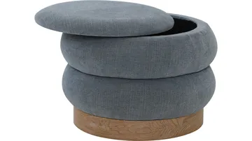 Selvaro puff med oppbevaring 50 cm rund - Blå - Møbler - Stoler - Krakk - Puff