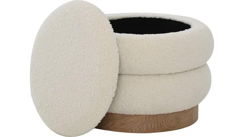 Selvaro puff med oppbevaring 50 cm rund - Beige - Møbler - Stoler - Krakk - Puff