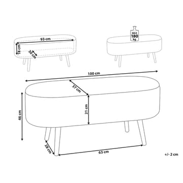 Sengebenk Oklahoma - Hvit, lyst tre - Interiør - Dekorasjon & innredningsdetaljer - Dekorbeslag - Beslag - Møbelben