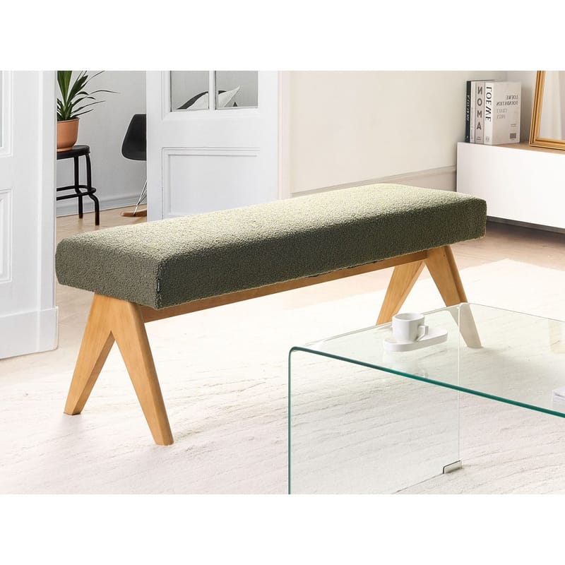 Sengebenk Tamre - Grønn, lyst tre - Møbler - Stoler - Krakk - Fotskammel