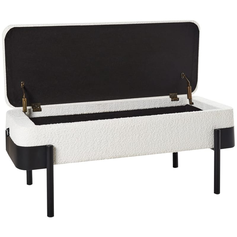 Sengebenk Warren - Hvit, Svart - Møbler - Stoler - Krakk - Fotskammel