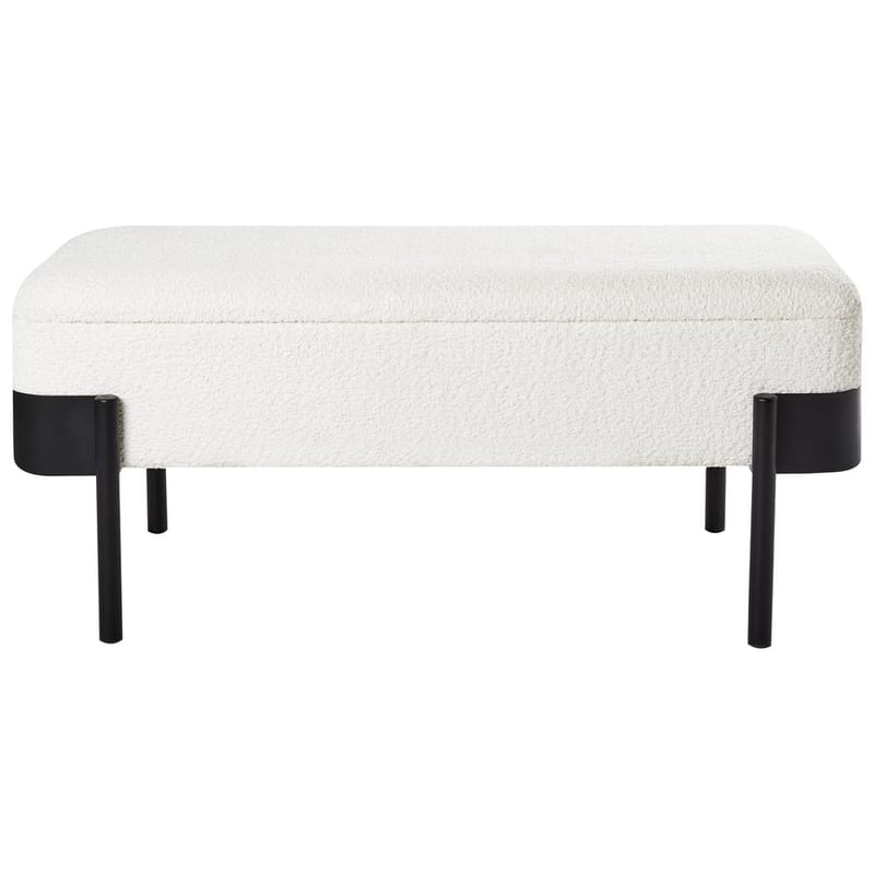 Sengebenk Warren - Hvit, Svart - Møbler - Stoler - Krakk - Fotskammel