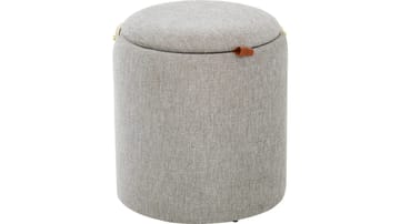 Serano puff med trehåndtak 40 cm rund - Grå - Møbler - Stoler - Krakk - Puff