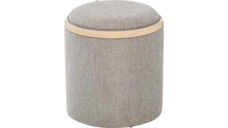 Serano puff med trehåndtak 40 cm rund - Grå - Møbler - Stoler - Krakk - Puff