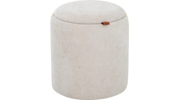 Serano puff med trehåndtak 40 cm rund - Beige - Møbler - Stoler - Krakk - Puff