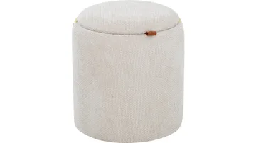 Serano puff med trehåndtak 40 cm rund - Beige - Møbler - Stoler - Krakk - Puff