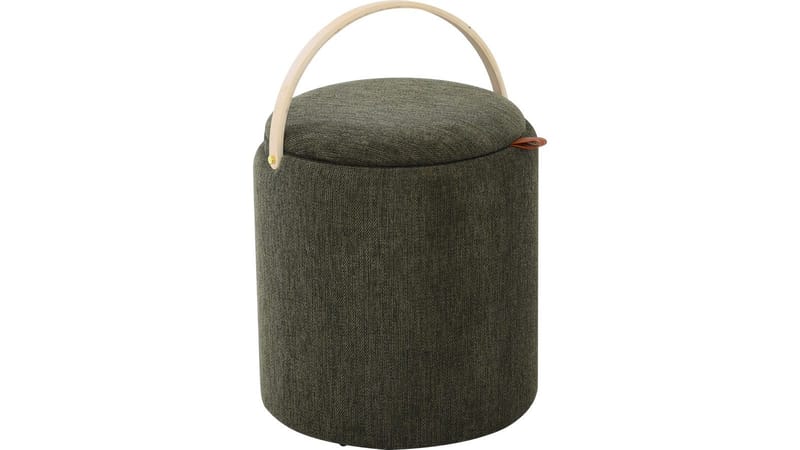Serano puff med trehåndtak 40 cm rund - Grønn - Møbler - Stoler - Krakk - Puff