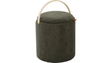 Serano puff med trehåndtak 40 cm rund - Grønn - Møbler - Stoler - Krakk - Puff