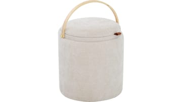 Serano puff med trehåndtak 40 cm rund - Beige - Møbler - Stoler - Krakk - Puff