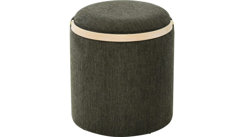 Serano puff med trehåndtak 40 cm rund - Grønn - Møbler - Stoler - Krakk - Puff