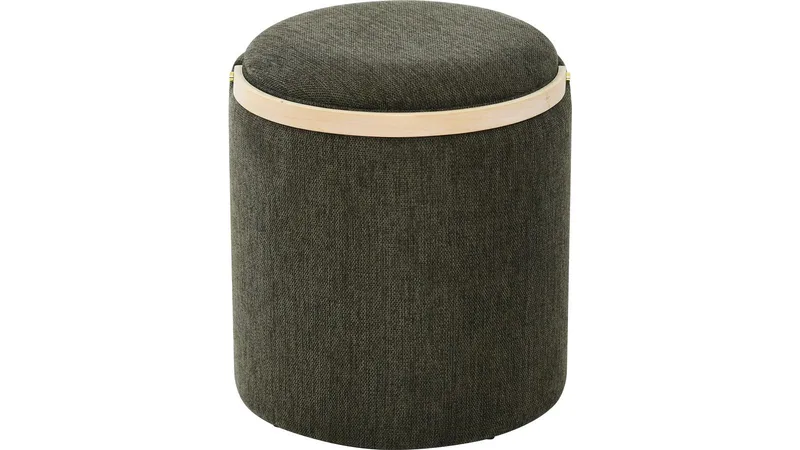 Serano puff med trehåndtak 40 cm rund - Grønn - Møbler - Stoler - Krakk - Puff