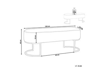 Sittebenk Milry Beige/Gull - Beige/Gull - Møbler - Stoler - Krakk - Fotskammel