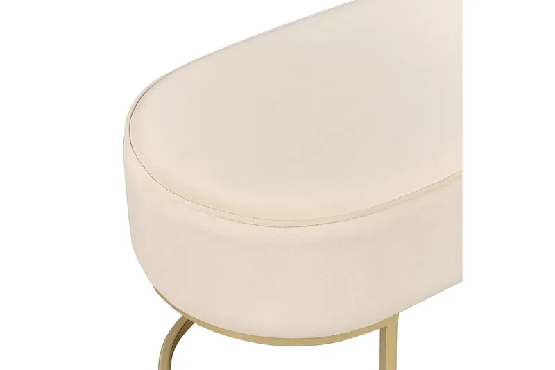 Sittebenk Milry Kremhvit/gull - Kremhvit/gull - Møbler - Stoler - Krakk - Fotskammel