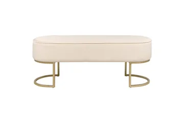 Sittebenk Milry Kremhvit/gull - Kremhvit/gull - Møbler - Stoler - Krakk - Fotskammel