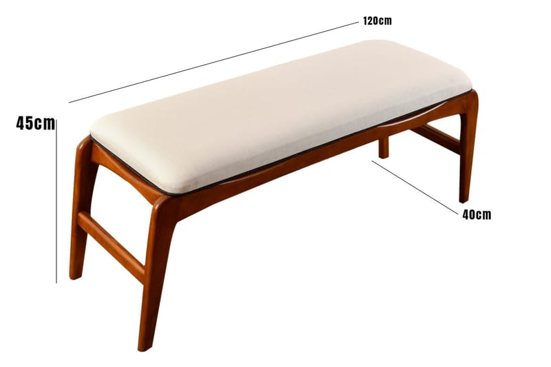 Sittekrakk Touch 120 cm - Valnøtt/Cream - Krakk