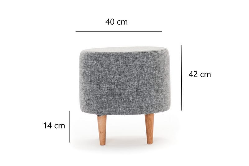 Sittepuff Brank - Grå / Natur - Puff