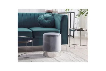 Sittepuff Brigitte Grå/Sølv - Grå/Sølv - Møbler - Stoler - Krakk - Puff