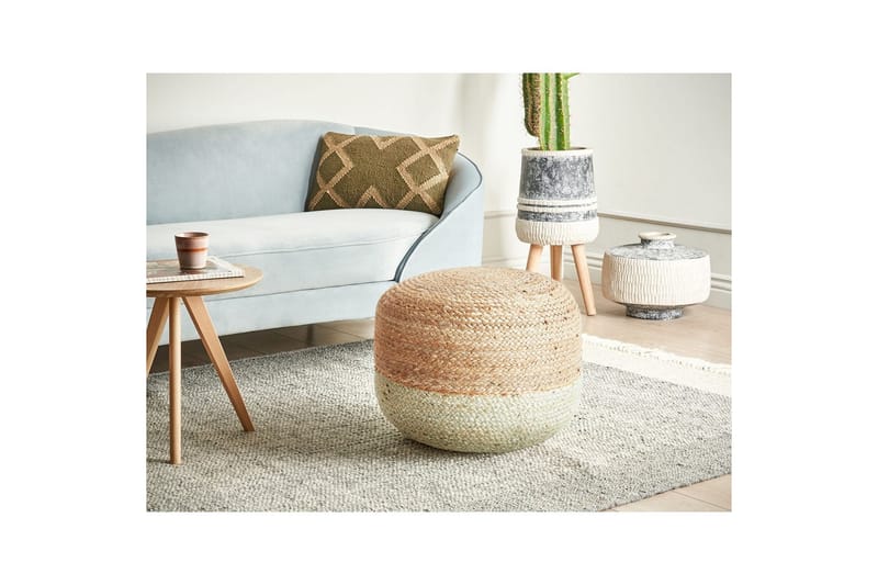 Sittepuff Duki Natur/Beige/Grønn - Natur/Beige/Grønn - Møbler - Stoler - Krakk - Puff