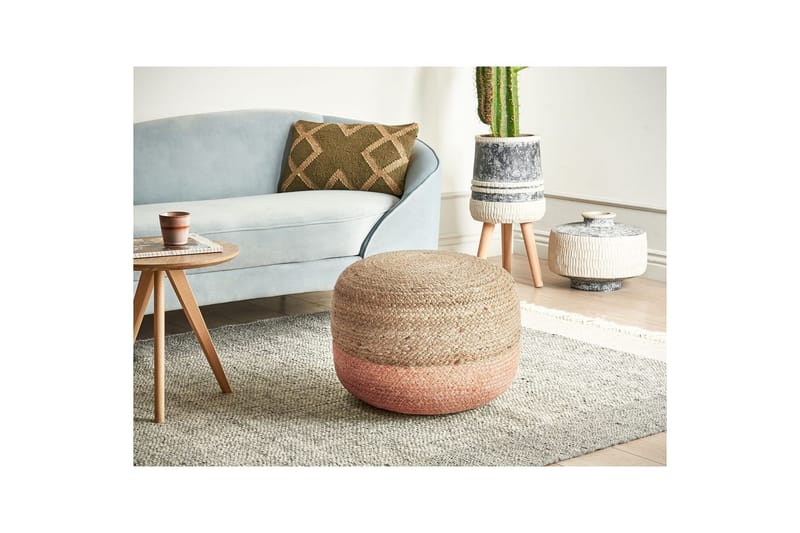 Sittepuff Duki Natur/Beige/Rosa - Natur/Beige/Rosa - Møbler - Stoler - Krakk - Puff