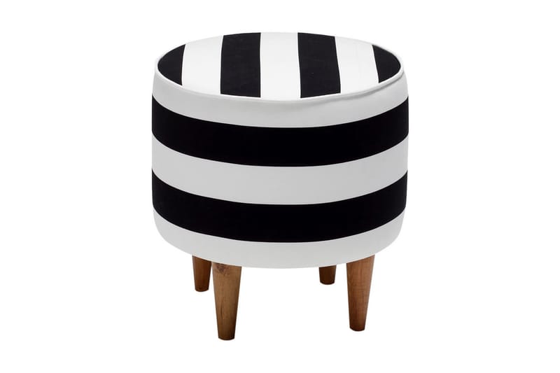 Sittepuff Mezitli Rund - Svart/Hvit/Natur - Puff