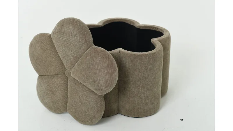 Sittepuff Viresta med Oppbevaring Ø60 cm - Beige - Møbler - Stoler - Krakk - Puff