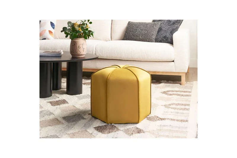 Sittepuff Wishek Gul - Gul - Møbler - Stoler - Krakk - Puff