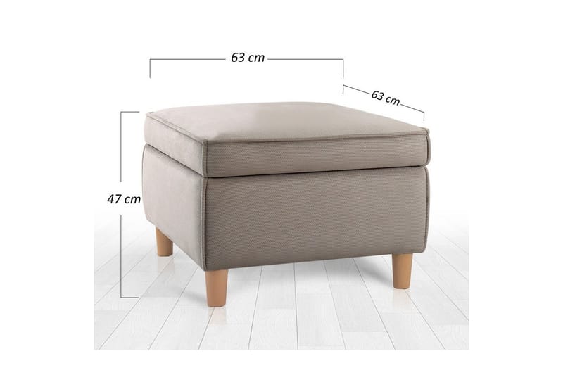 Sufian Fotskammel 63 cm - Brun - Møbler - Stoler - Krakk - Fotskammel