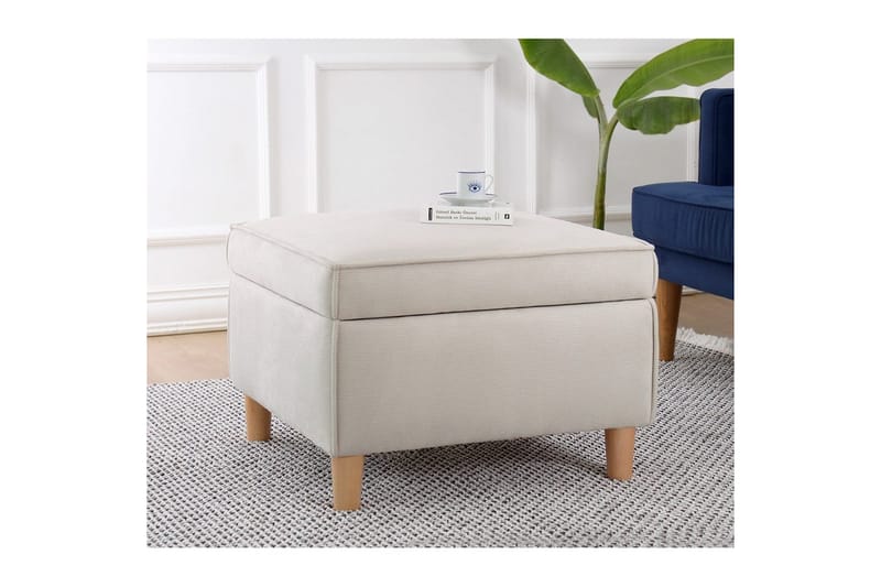 Sufian Fotskammel 63 cm - Cremehvit - Møbler - Stoler - Krakk - Fotskammel