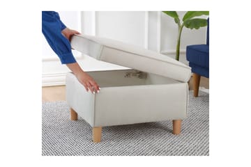 Sufian Fotskammel 63 cm - Cremehvit - Møbler - Stoler - Krakk - Fotskammel