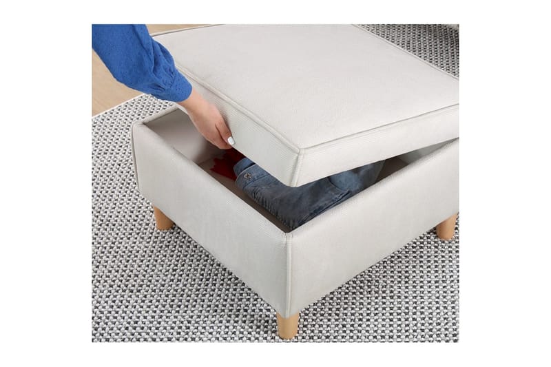 Sufian Fotskammel 63 cm - Cremehvit - Møbler - Stoler - Krakk - Fotskammel