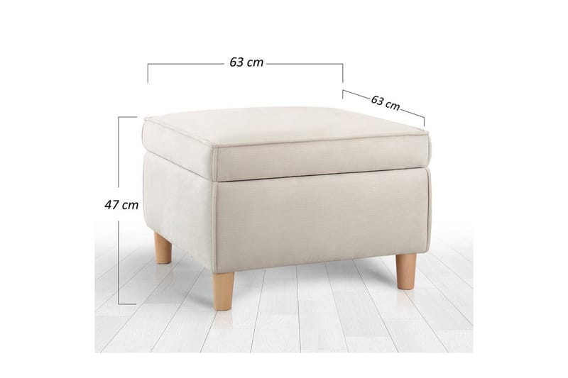 Sufian Fotskammel 63 cm - Cremehvit - Møbler - Stoler - Krakk - Fotskammel