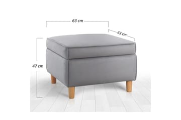 Sufian Fotskammel 63 cm - Grå - Møbler - Stoler - Krakk - Fotskammel