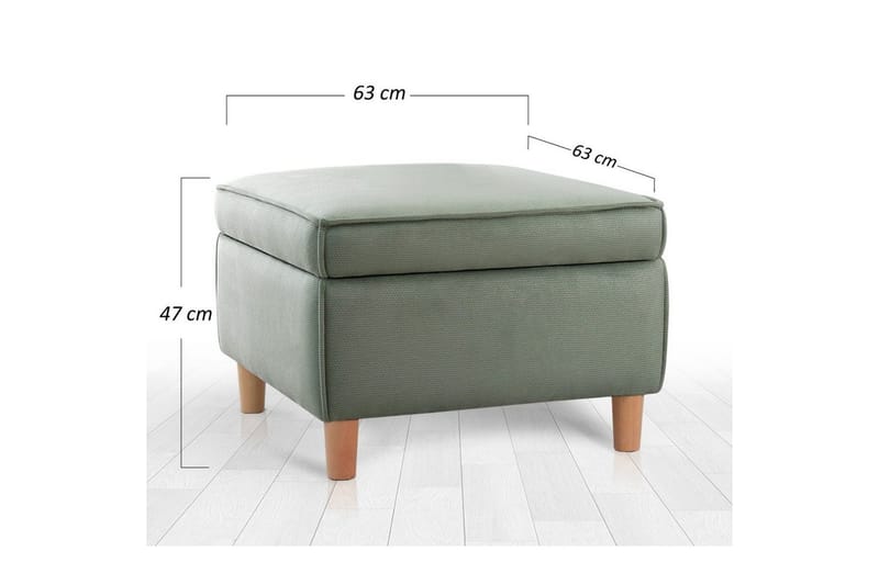 Sufian Fotskammel 63 cm - Grön - Møbler - Stoler - Krakk - Fotskammel