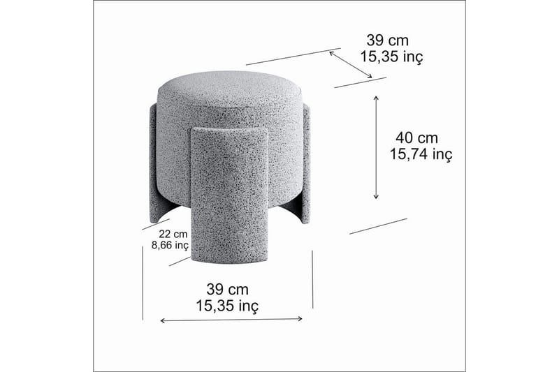 Sufian Saccosekk Utendørs 39 cm - Taupe - Møbler - Stoler - Krakk - Puff